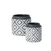 SULLIVANS Black Cement Flower Pots (Set of 2)
