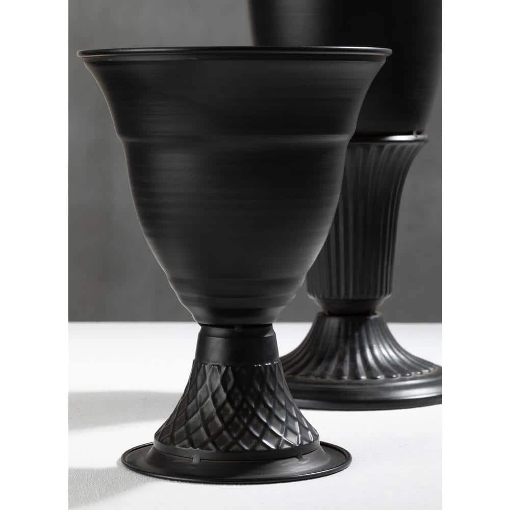 SULLIVANS Metal Black Urns (Set of 2) - Image 4