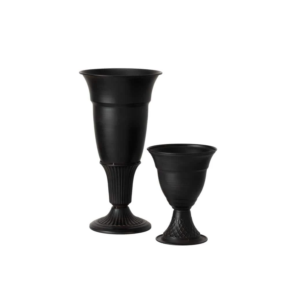 SULLIVANS Metal Black Urns (Set of 2) - Image 2