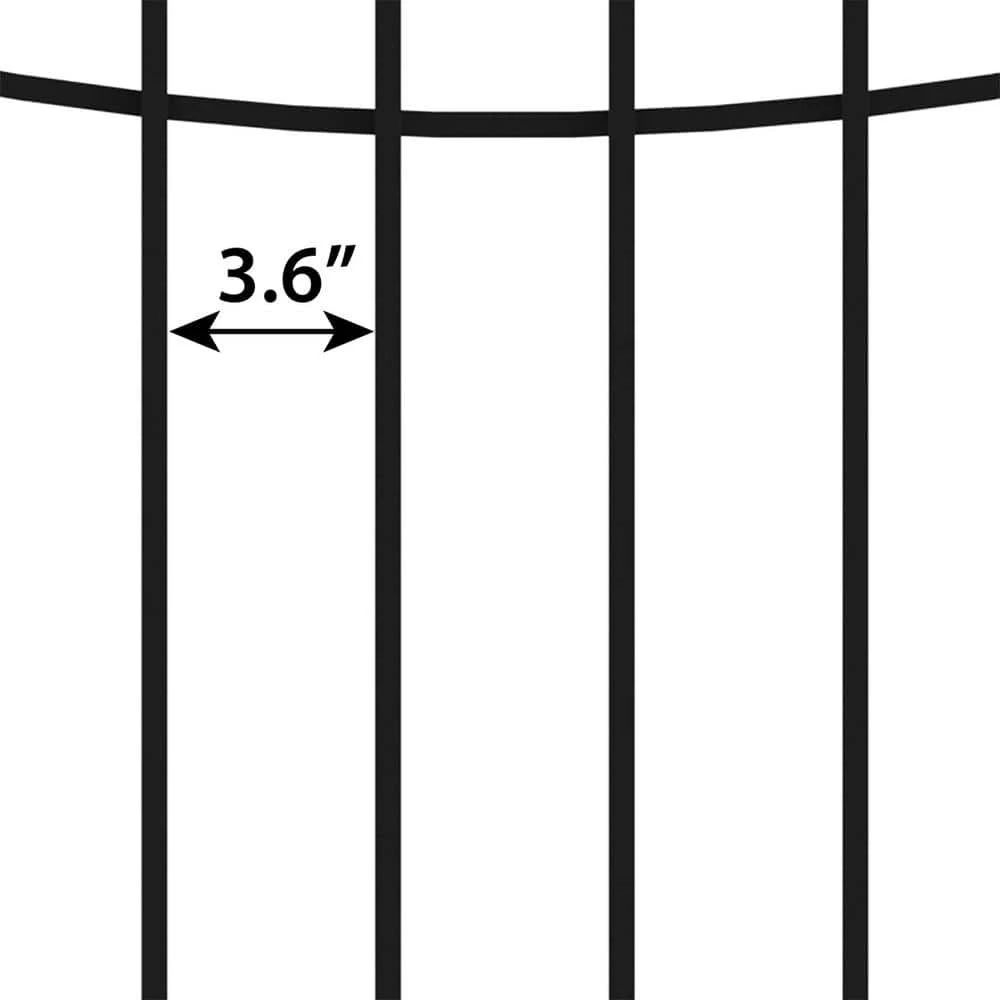 Vigoro Beaumont 40.4 in. H x 49.6 in. W Black Steel 3-Rail Fence Panel (4-Pack) - Image 3