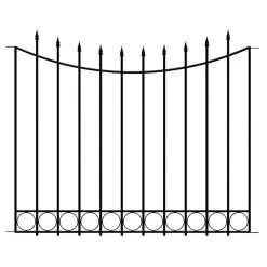 Vigoro Beaumont 40.4 in. H x 49.6 in. W Black Steel 3-Rail Fence Panel