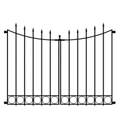 Vigoro Beaumont No Dig 40.4 in. H x 53.7 in. W Black Steel Decorative Fence Gate