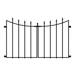 Vigoro Empire/Westbrook 28 in. Black Steel Decorative Fence Gate