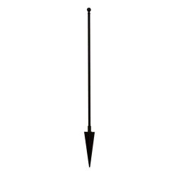 Vigoro Beaumont 53.3 in. x 3 in. x 3 in. Black Steel Fence Post and Stake (5-Pack)