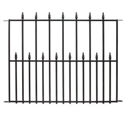 Vigoro Empire 30 in. x 36 in. Black Steel Fence Panel