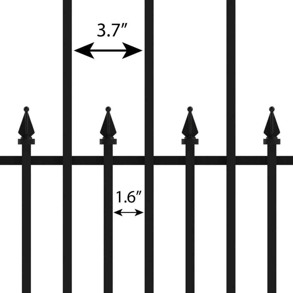 Vigoro Empire 30 in. x 36 in. Black Steel Fence Panel - Image 3