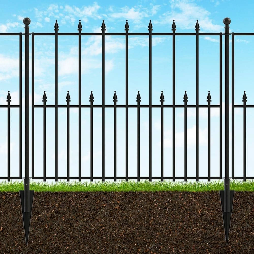 Vigoro Empire 30 in. x 36 in. Black Steel Fence Panel - Image 7