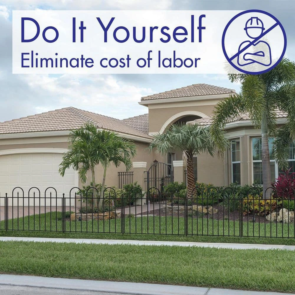 Vigoro Empire/Westbrook 41 in. x 2.3 in. x 2.3 in. Black Steel Fence Post (5-Pack) - Image 2