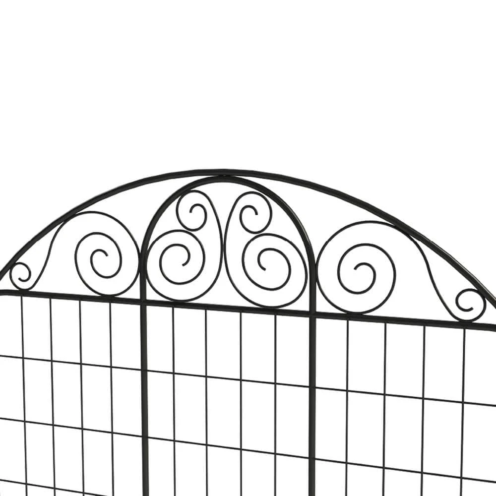 Vigoro Rockdale 43.8 in. Black Steel Fence Panel (3-Pack) - Image 5