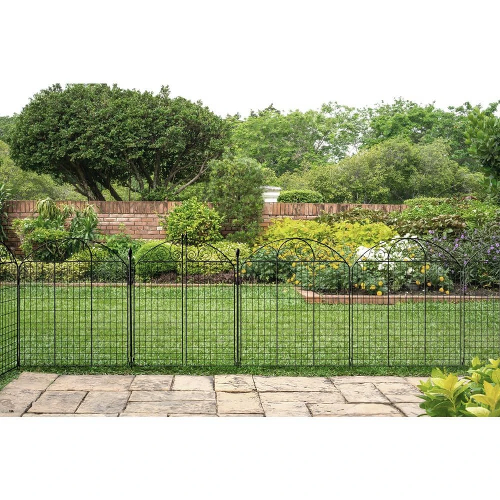 Vigoro Rockdale 43.8 in. Black Steel Fence Panel (6-Pack) - Image 2