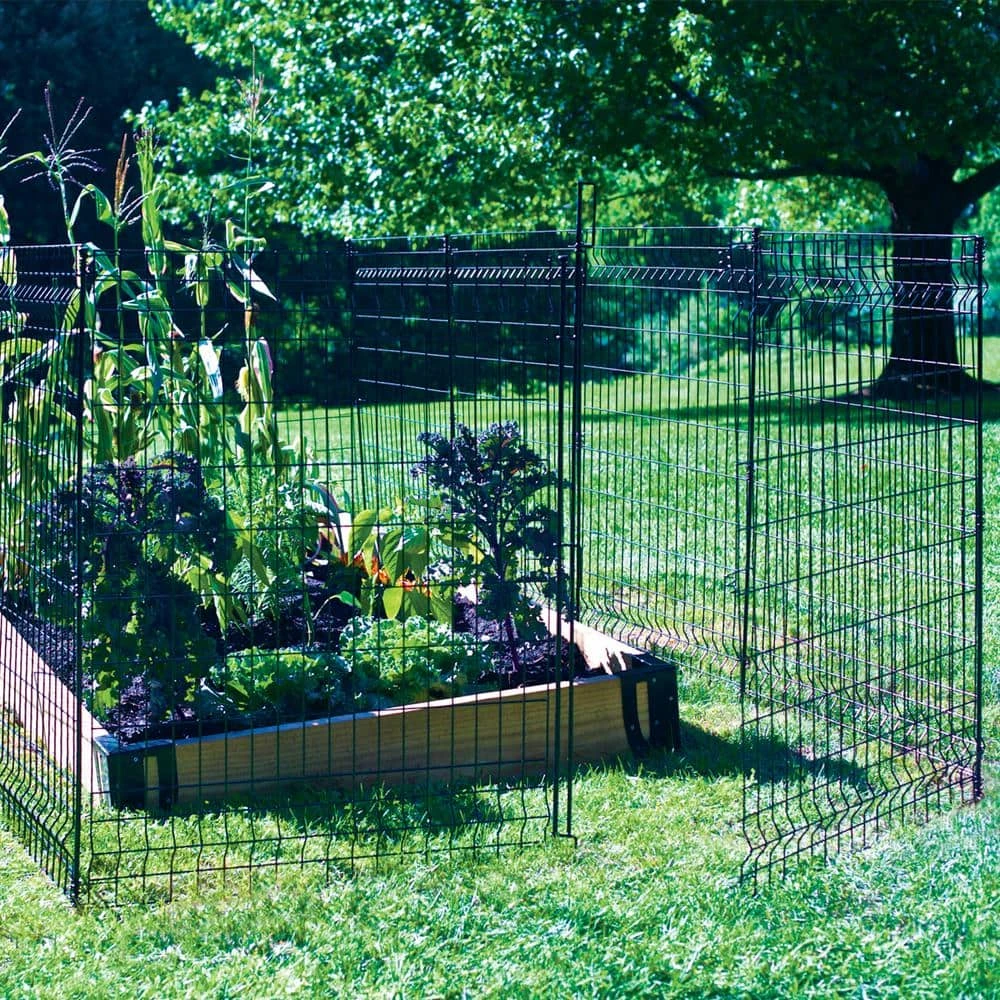 Vigoro 44 in. H x 36 in. W Steel Multi-Purpose No Dig Black Fence Panel - Image 14
