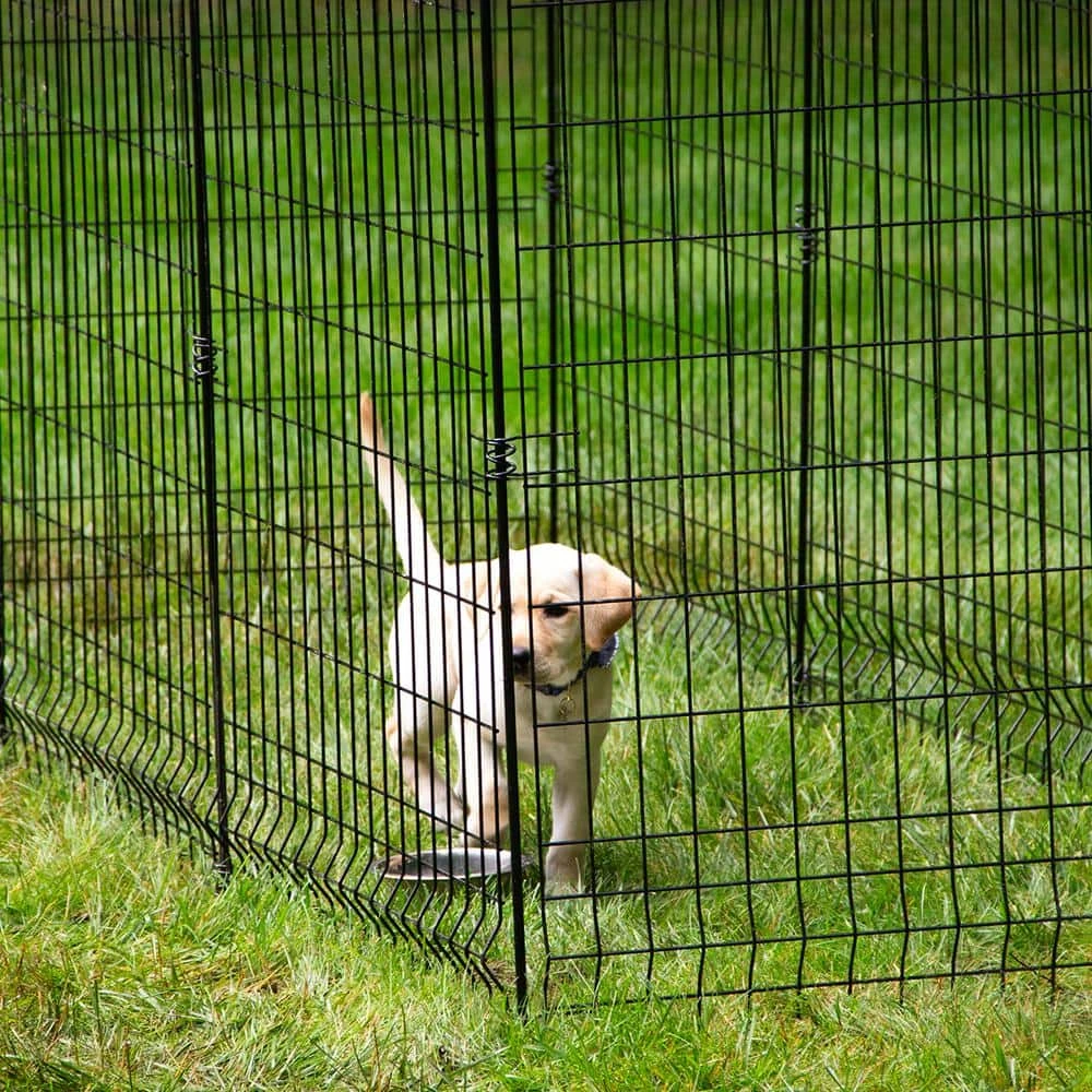 Vigoro 44 in. H x 36 in. W Steel Multi-Purpose No Dig Black Fence Panel - Image 8