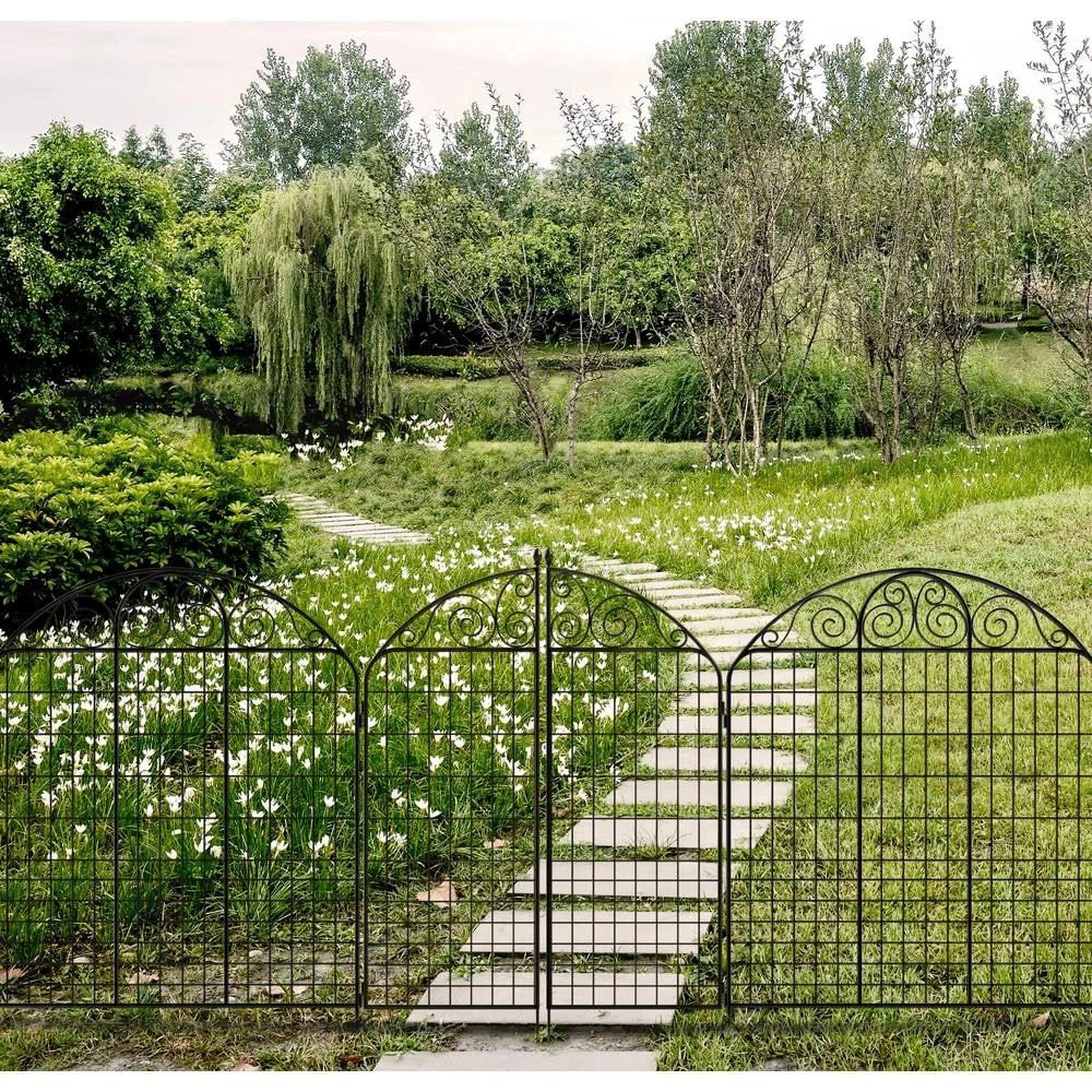 Vigoro Rockdale 41.9 in. Black Steel Fence Gate - Image 8