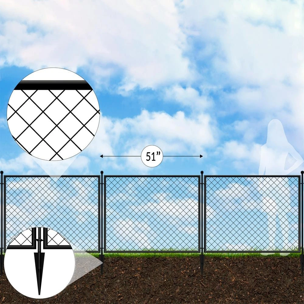 Vigoro 37.3 in. H x 51 in. W Steel Diamond Mesh Garden Fence Panel - Image 6