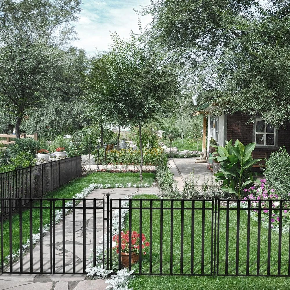 Vigoro 37.2 in. H x 42.87 in. W Steel 3-Rail Garden Fence Panel - Image 11