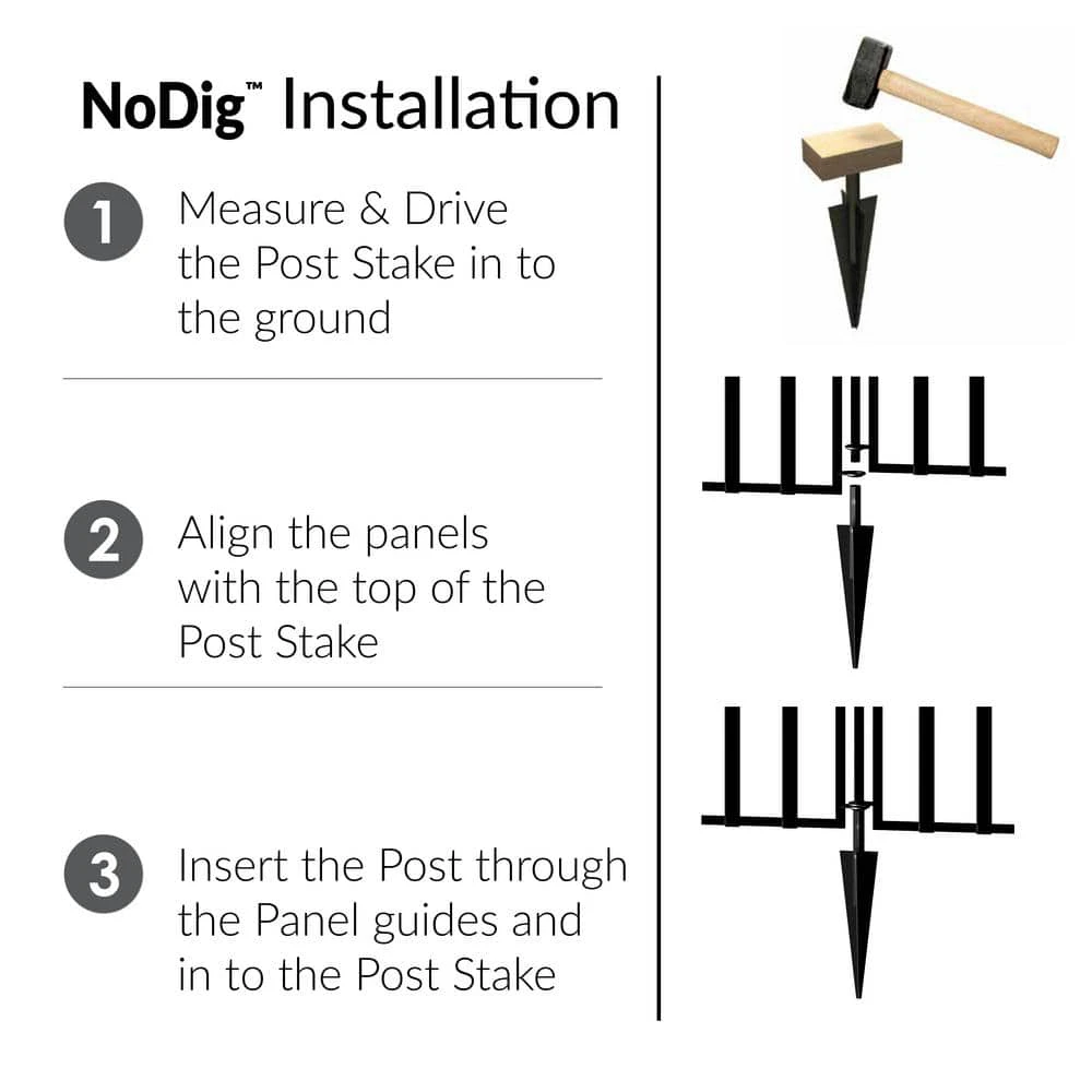 Vigoro 37.2 in. H x 42.87 in. W Steel 3-Rail Garden Fence Panel - Image 6