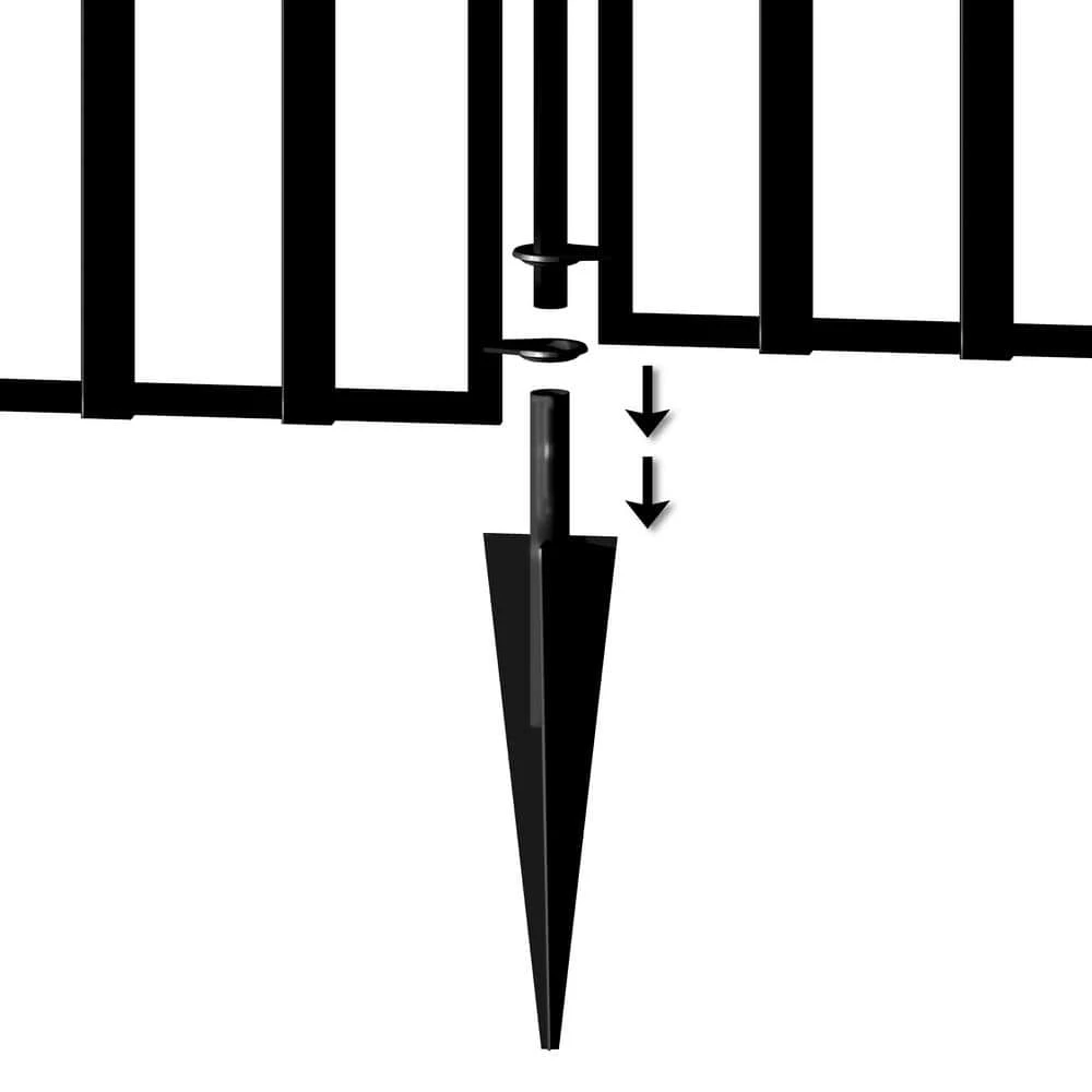 Vigoro 37.2 in. H x 55.7 in. W Steel 3-Rail Garden Fence Gate - Image 9