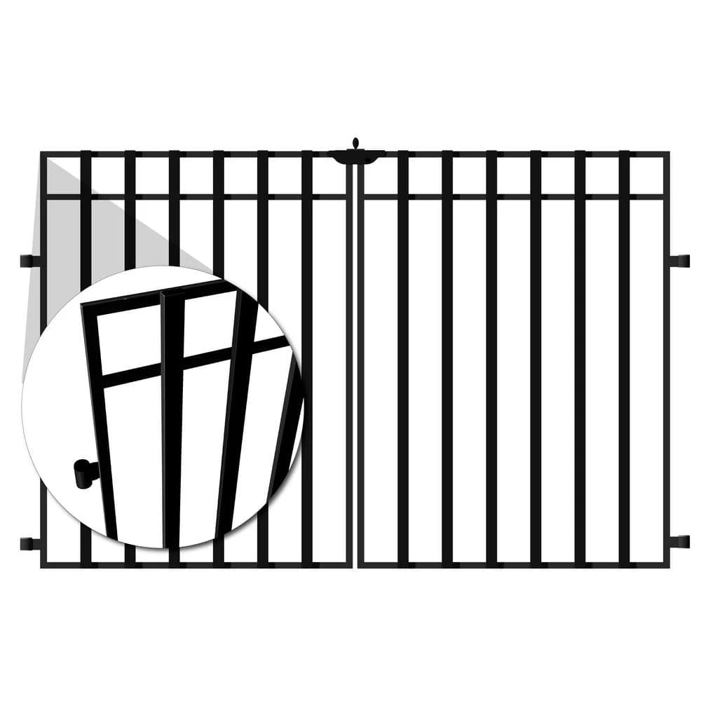 Vigoro 37.2 in. H x 55.7 in. W Steel 3-Rail Garden Fence Gate - Image 2
