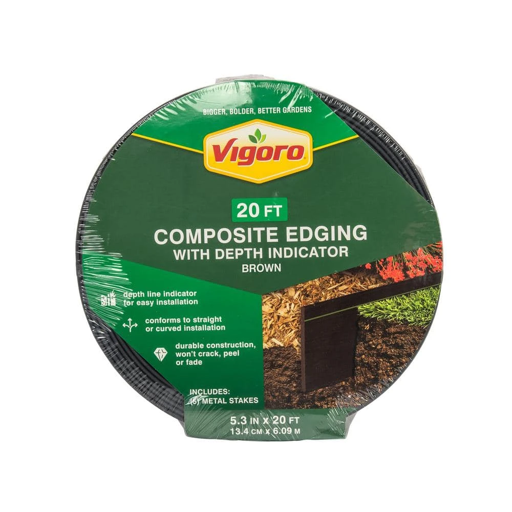 Vigoro 20 ft. Premium Brown Composite Edging