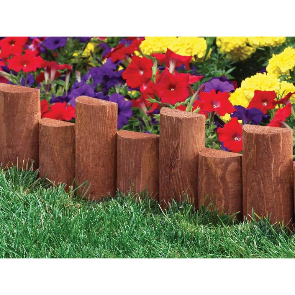 Vigoro 3 ft. Wooden Half-Log Edging - Image 3