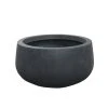KANTE Medium 10 in. Tall Charcoal Lightweight Concrete Round Outdoor Bowl Planter