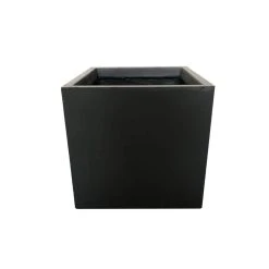 KANTE 10 in. Tall Charcoal Lightweight Concrete Square Modern Outdoor Planter