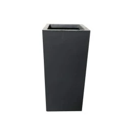 KANTE 28 in. Tall Charcoal Lightweight Concrete Rectangle Modern Outdoor Planter