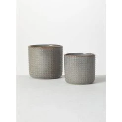 SULLIVANS Dusty Blue Ceramic Pot - Set of 2