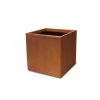 KANTE 16in.H Square Faux Weathering Steel Finish Lightweight Concrete Durable Elegant Planter w/Drainage Hole, Home and Garden