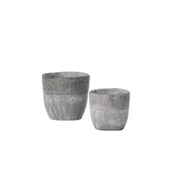 SULLIVANS Gray Cement Pot (Set of 2)
