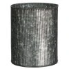 SULLIVANS Gray Metal Ribbed Pot