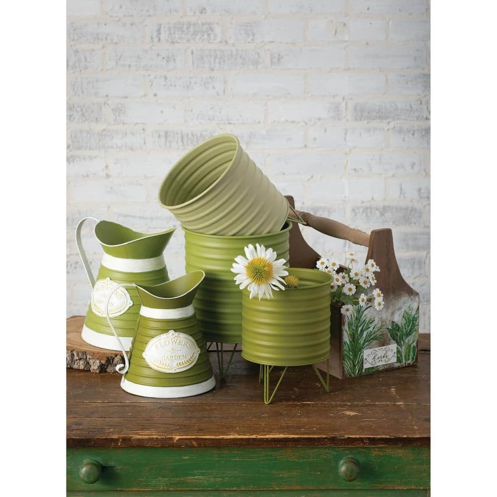 SULLIVANS Green Metal Planters (Set of 3) - Image 2