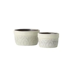 SULLIVANS Multi-Color Cement Dish Garden Pot (Set of 2)