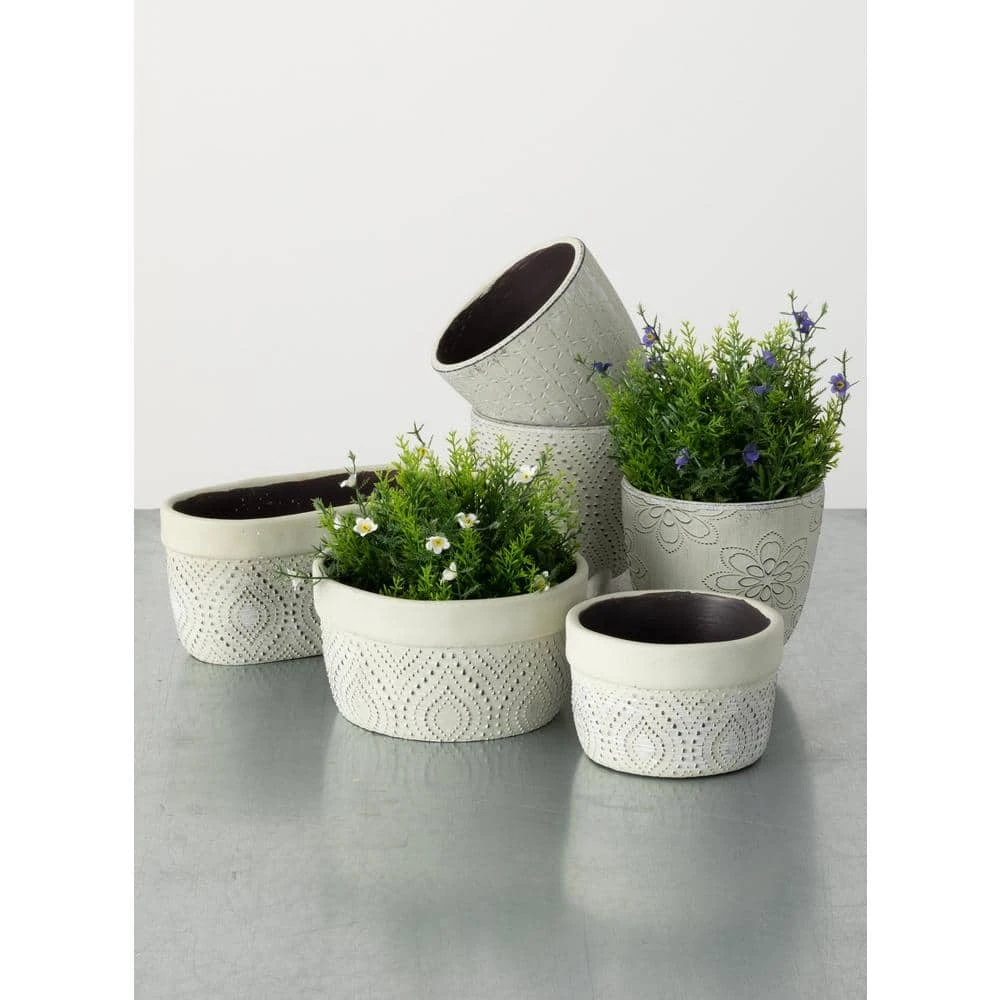 SULLIVANS Multi-Color Cement Dish Garden Pot (Set of 2) - Image 2