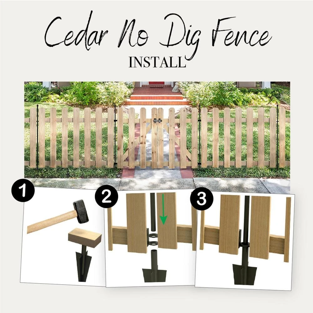 Vigoro 37.1 in. H x 45.35 in. W Cedar Garden Fence Panel - Image 13