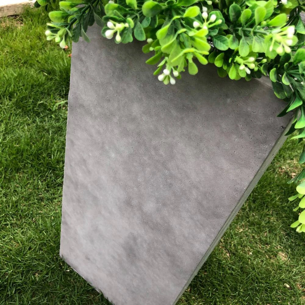 KANTE 24 in. H Square Natural Concrete/Fiberglass Indoor Outdoor Tall Modern Seamless Planter - Image 5