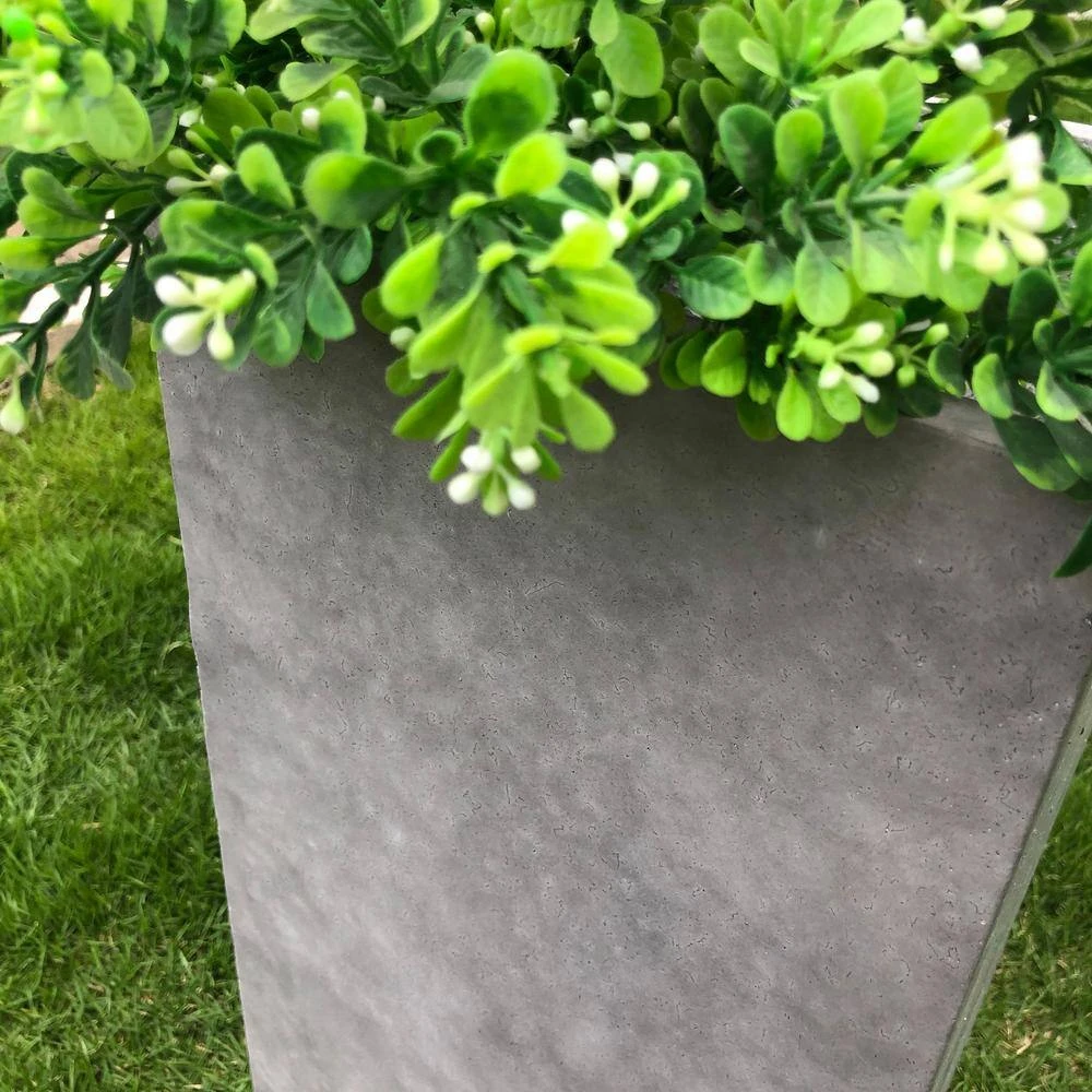 KANTE 24 in. H Square Natural Concrete/Fiberglass Indoor Outdoor Tall Modern Seamless Planter - Image 3