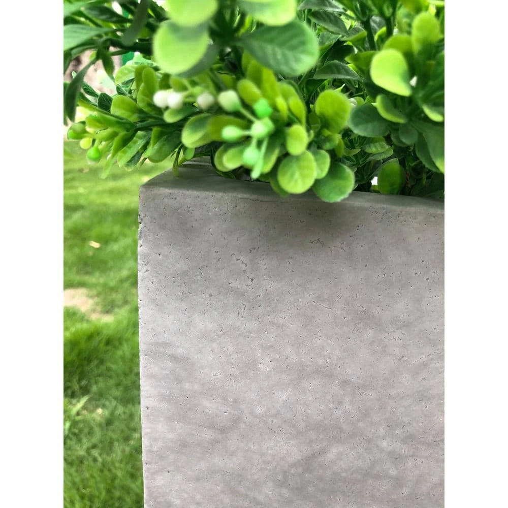 KANTE 23 in. L Rectangular Natural Concrete/Fiberglass Indoor Outdoor Elegant Long Planter - Image 3