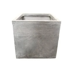 KANTE Small 15 in. Tall Natural Lightweight Concrete Modern Square Outdoor Planter