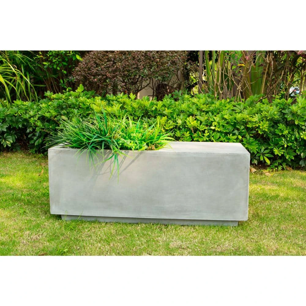 KANTE 37.4 in. L Natural Lightweight Concrete Modern Square Outdoor Planter - Image 2