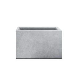 KANTE 6.89"W x 19.49"L x 15.94"H Rectangular Natural Finish Lightweight Concrete and Fiberglass Long Planter w/ Drainage Hole