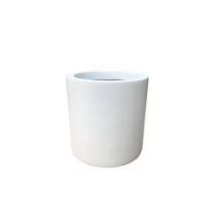 KANTE 15.8 in. W Round Pure White Concrete/Fiberglass Indoor Outdoor Modern Seamless Planter
