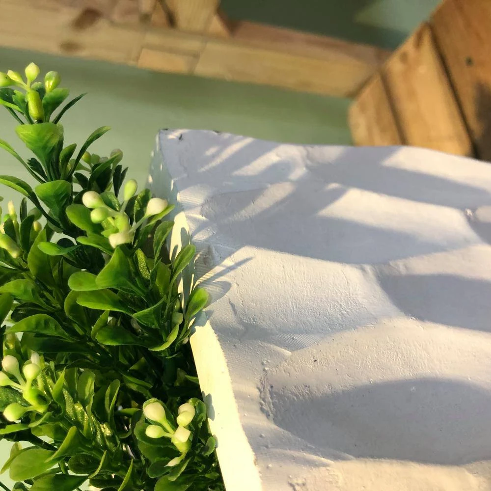 KANTE 27.6 in. H Square Pure White Concrete/Fiberglass Indoor Outdoor Elegant Retro Tall Planter - Image 3