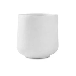 KANTE 13.4 in. H Pure White Tuliped Round Concrete Planter, Outdoor Indoor Large Planter Pots, Containers with Drainage Holes
