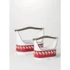 SULLIVANS Red and White Reindeer Metal Trugs with Wood Handles (Set of 2)
