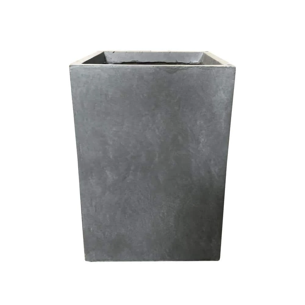 KANTE Small 13 in. Tall Slate Gray Lightweight Concrete Square Outdoor Planter