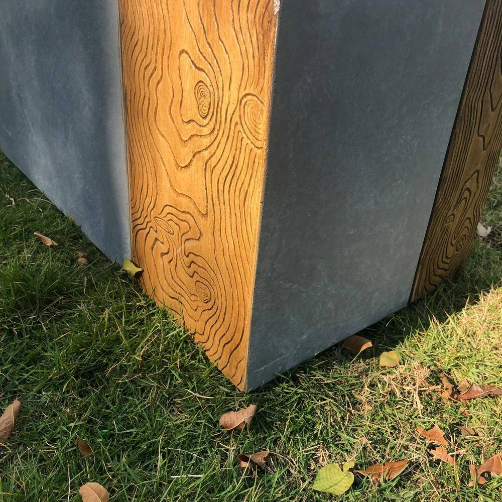 KANTE 31 in. L Rectangular Timber Ridge Concrete/Fiberglass Indoor Outdoor Elegant Long Planter - Image 7