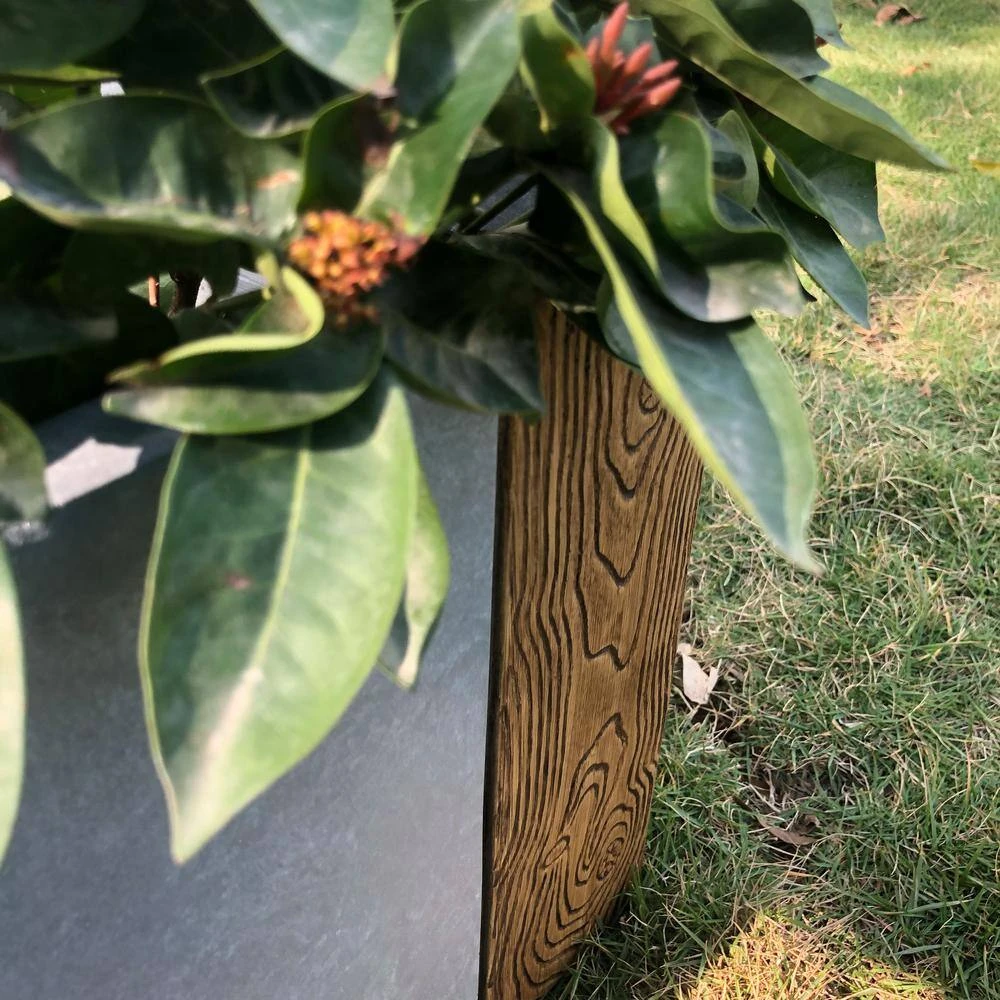 KANTE 31 in. L Rectangular Timber Ridge Concrete/Fiberglass Indoor Outdoor Elegant Long Planter - Image 3