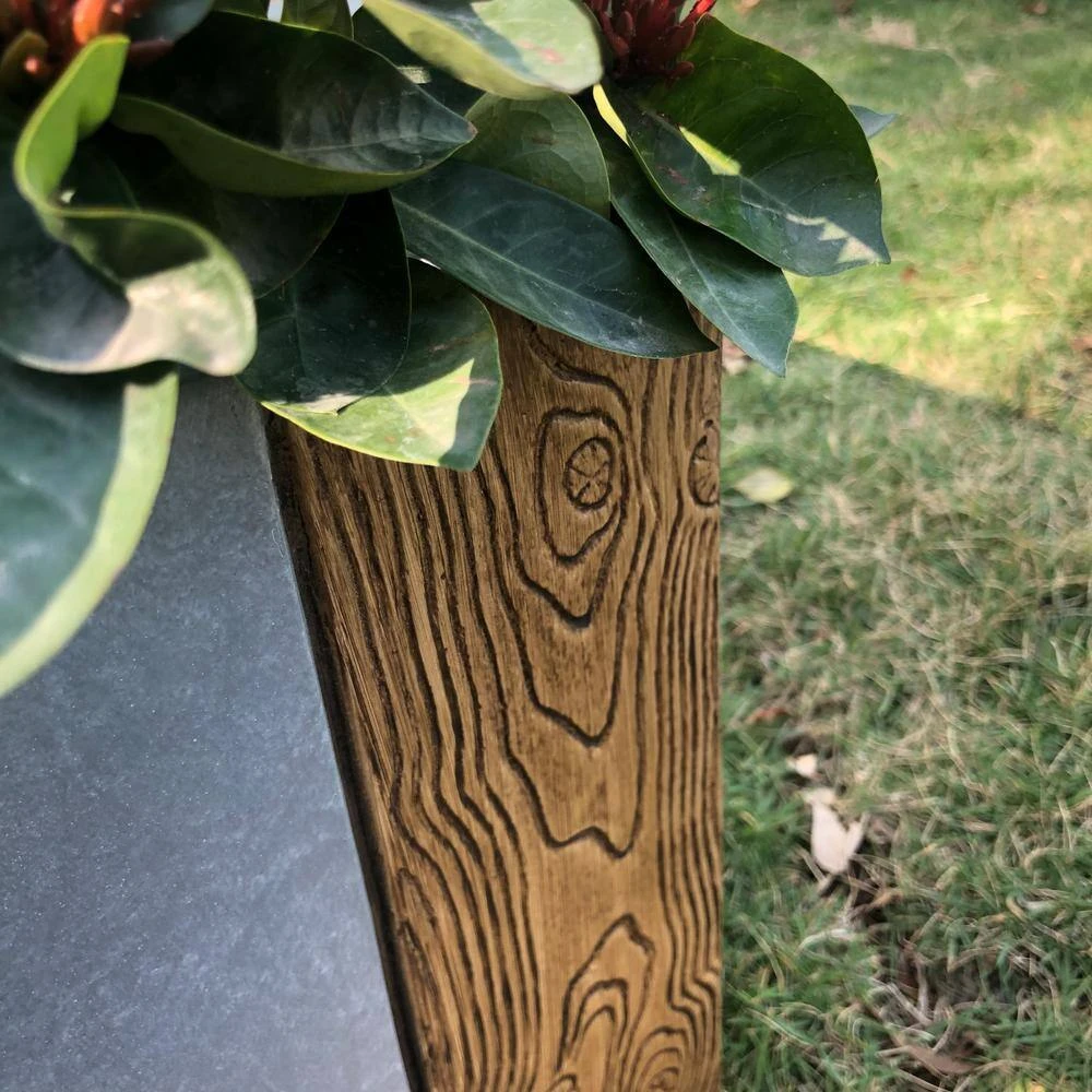 KANTE 31 in. L Rectangular Timber Ridge Concrete/Fiberglass Indoor Outdoor Elegant Long Planter - Image 9