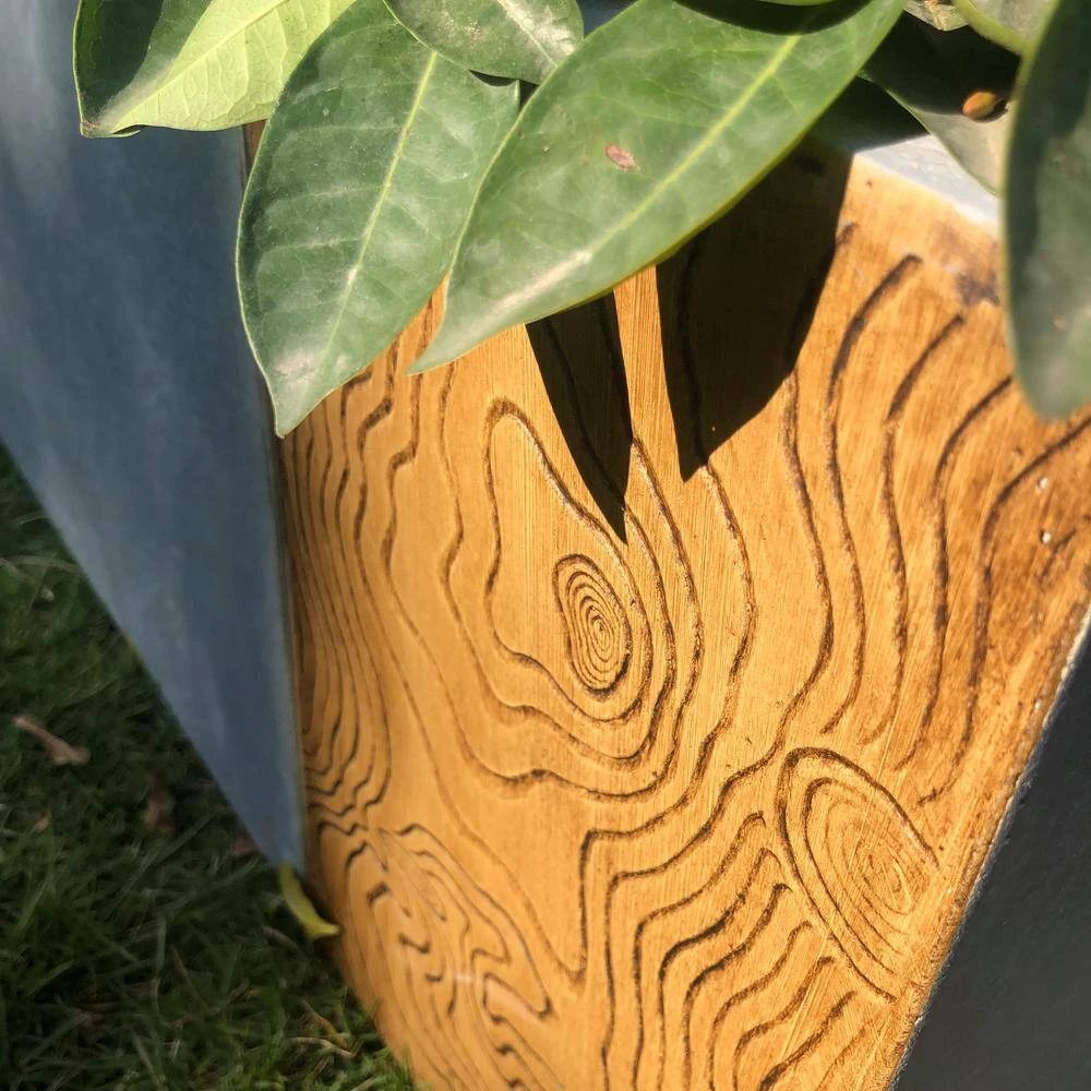 KANTE 31 in. L Rectangular Timber Ridge Concrete/Fiberglass Indoor Outdoor Elegant Long Planter - Image 8